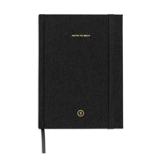 Black Linen Note to Self Journal