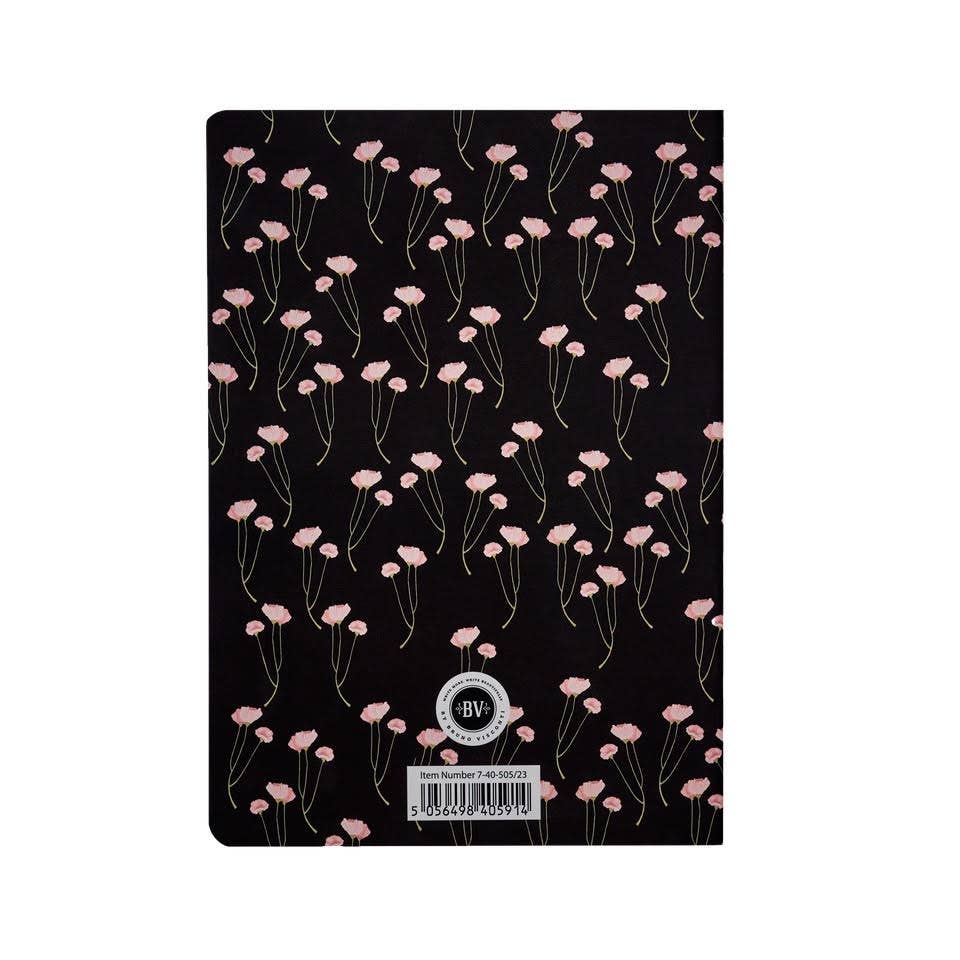 Poppies on Black Notebook