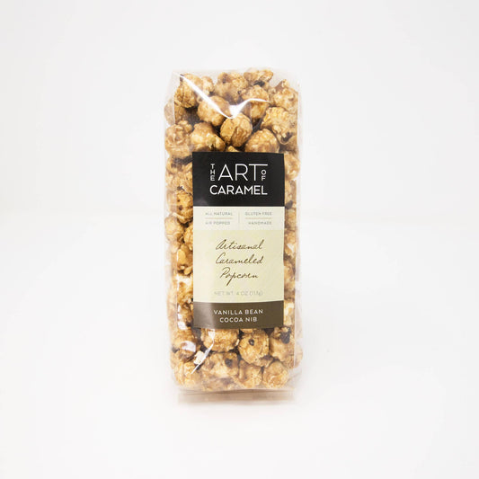 Vanilla Bean Cocoa Nib Caramel Popcorn 4 oz