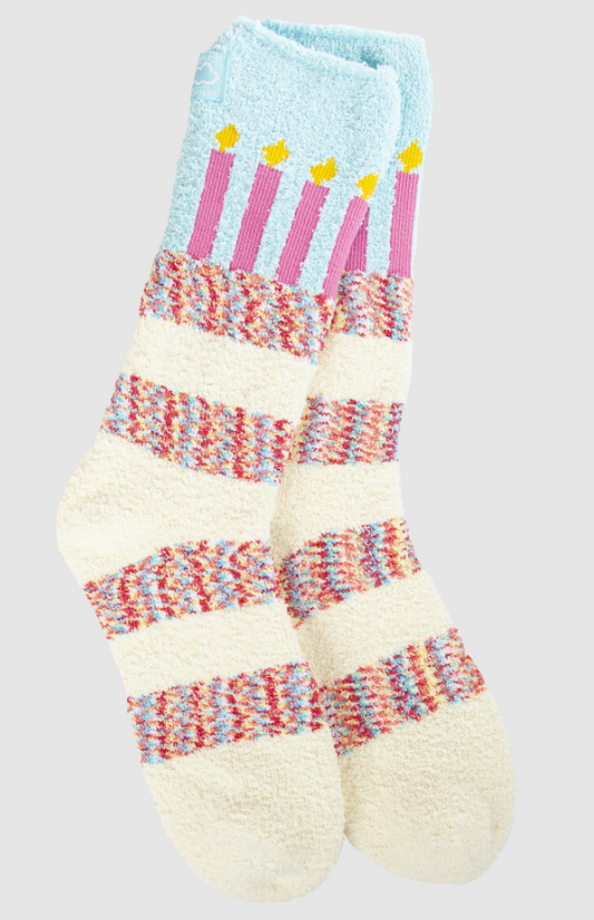 Cozy Cloud Socks-Happy Birthday