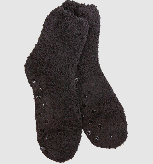 Cozy Cloud Socks-Black with Grippers