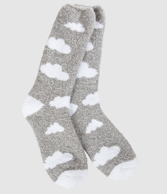 Cozy Cloud Socks-Gray Clouds