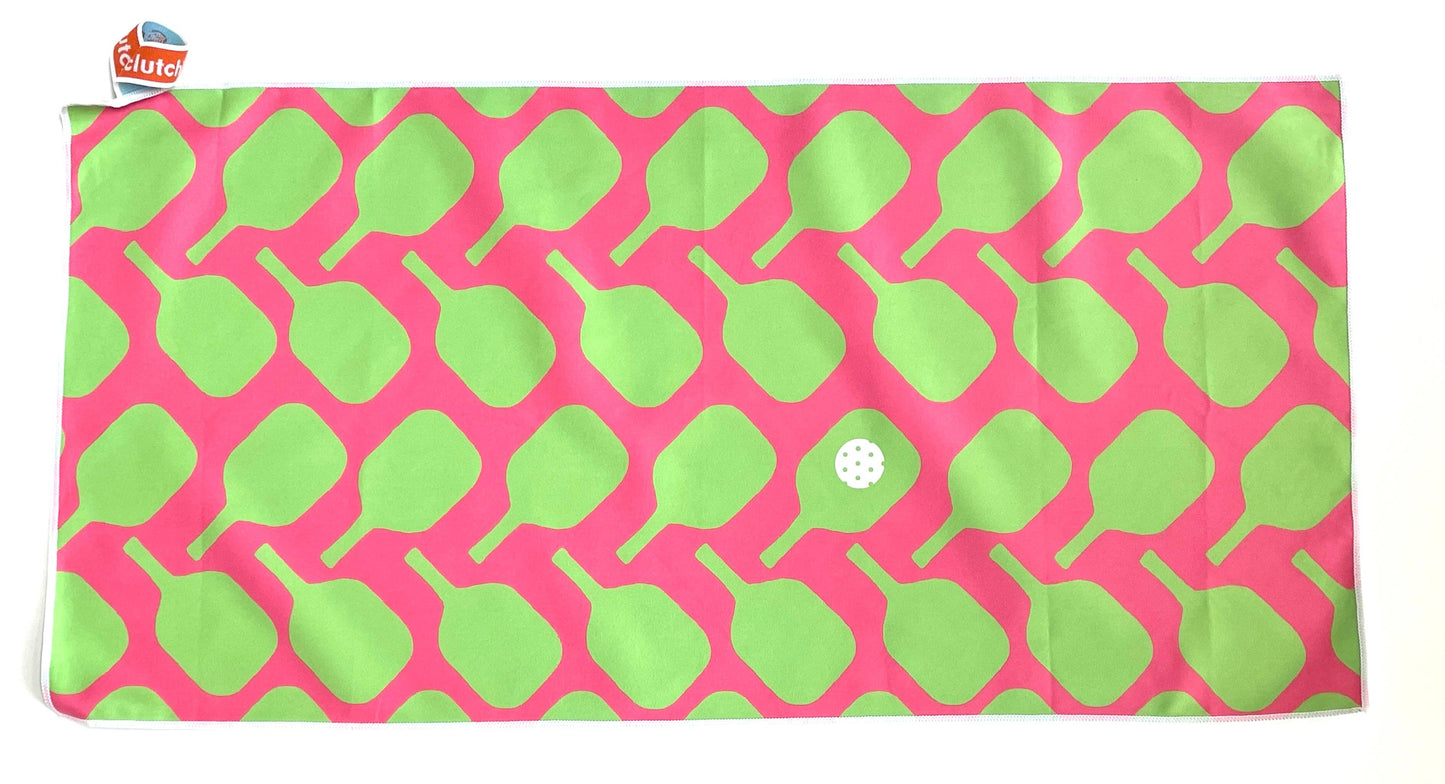 Pickleball Sport Towel-Pink and Green